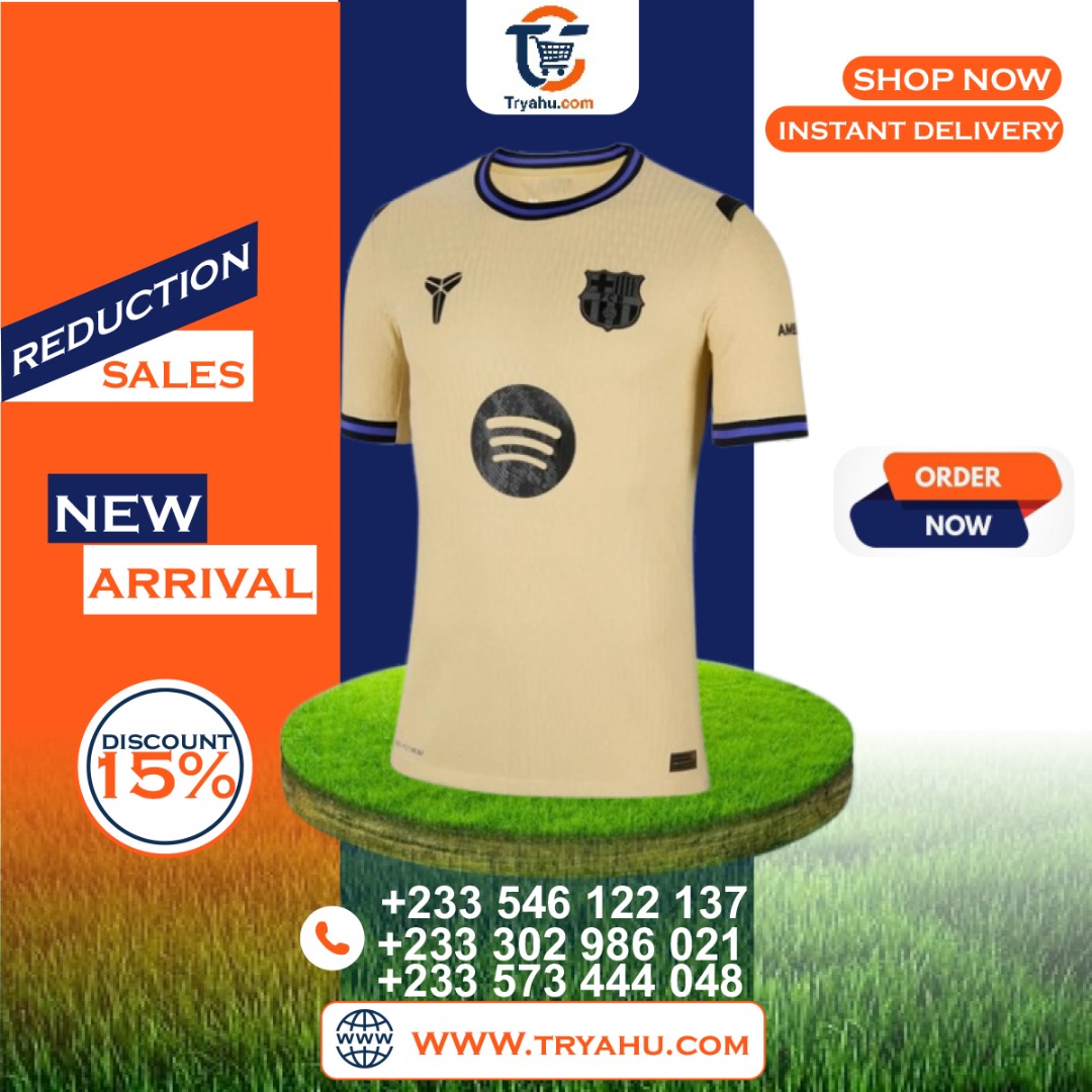 FC Barcelona 2025 2026 Away Jersey Official Football Shirt | Tryahu Sports Ghana